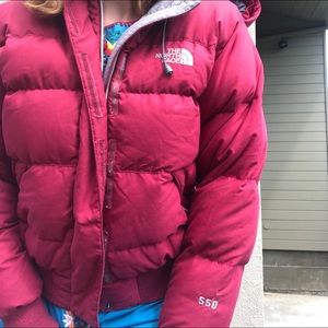 Rare Vintage Hooded Red North Face Puffy Jacket